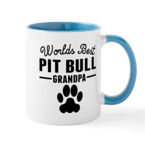 cafepress worlds best pit bull grandpa mugs ceramic coffee mug, tea cup 11 oz