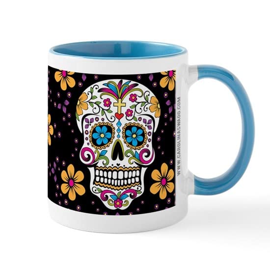 CafePress Sugar Skull BLACK Mug Ceramic Coffee Mug, Tea Cup 11 oz