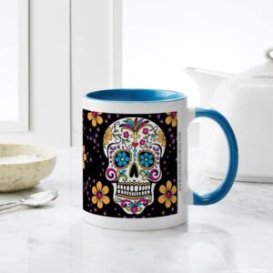 CafePress Sugar Skull BLACK Mug Ceramic Coffee Mug, Tea Cup 11 oz