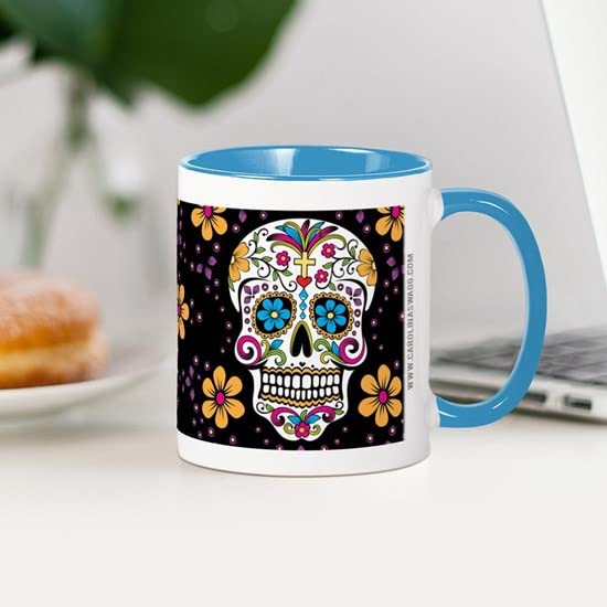 CafePress Sugar Skull BLACK Mug Ceramic Coffee Mug, Tea Cup 11 oz