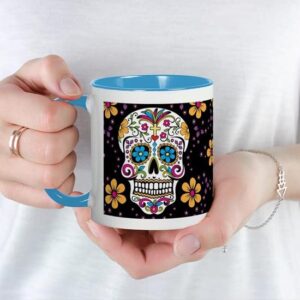 CafePress Sugar Skull BLACK Mug Ceramic Coffee Mug, Tea Cup 11 oz