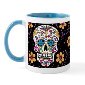 CafePress Sugar Skull BLACK Mug Ceramic Coffee Mug, Tea Cup 11 oz