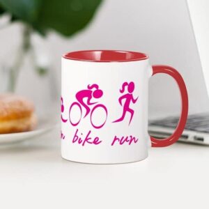 CafePress Swim Bike Run (Girl) Mugs Ceramic Coffee Mug, Tea Cup 11 oz