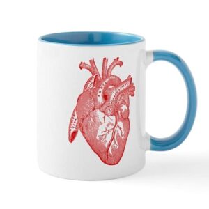 cafepress anatomical heart red mugs ceramic coffee mug, tea cup 11 oz