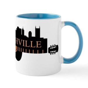 cafepress nashville guitar skyline lt mugs ceramic coffee mug, tea cup 11 oz
