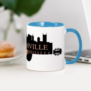 CafePress Nashville Guitar Skyline LT Mugs Ceramic Coffee Mug, Tea Cup 11 oz