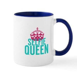 cafepress selfie queen mugs ceramic coffee mug, tea cup 11 oz