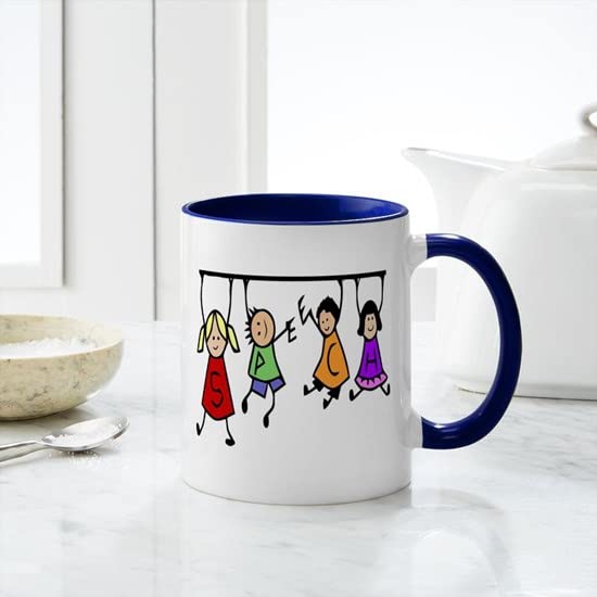 CafePress Cute Kids Cartoon Holding Speech Words Mugs Ceramic Coffee Mug, Tea Cup 11 oz