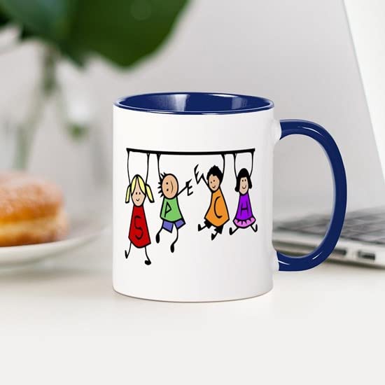 CafePress Cute Kids Cartoon Holding Speech Words Mugs Ceramic Coffee Mug, Tea Cup 11 oz