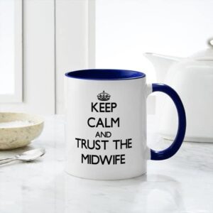 CafePress Keep Calm And Trust The Midwife Mugs Ceramic Coffee Mug, Tea Cup 11 oz