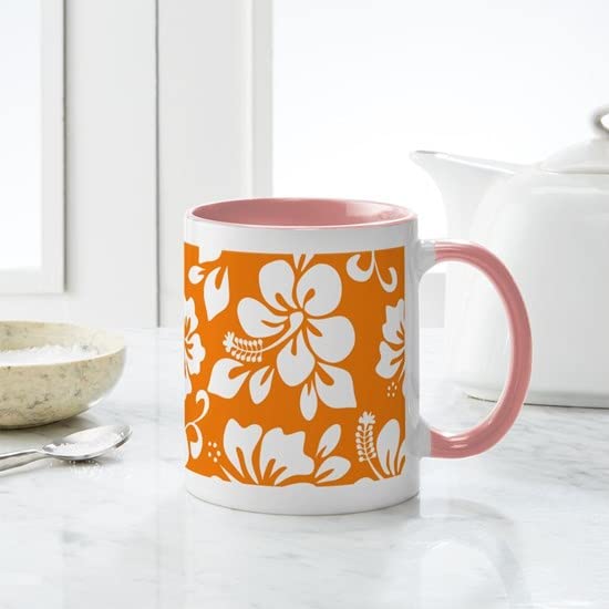 CafePress Orange Hawaiian Hibiscus Mugs Ceramic Coffee Mug, Tea Cup 11 oz