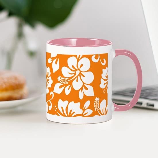 CafePress Orange Hawaiian Hibiscus Mugs Ceramic Coffee Mug, Tea Cup 11 oz