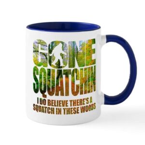 cafepress gone squatchin *wooded path edition* mug ceramic coffee mug, tea cup 11 oz