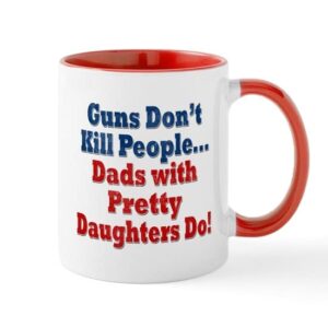 cafepress dads with pretty daughters funny fathers day mugs ceramic coffee mug, tea cup 11 oz