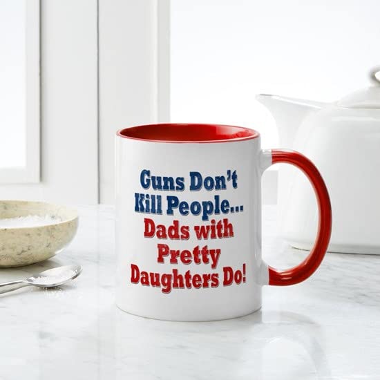 CafePress Dads With Pretty Daughters Funny Fathers Day Mugs Ceramic Coffee Mug, Tea Cup 11 oz