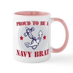 cafepress proud navy brat mugs ceramic coffee mug, tea cup 11 oz