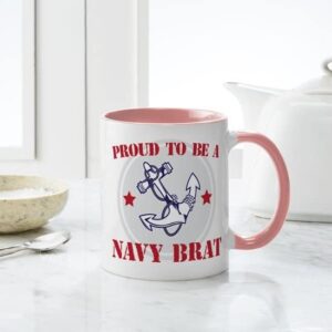 CafePress Proud Navy Brat Mugs Ceramic Coffee Mug, Tea Cup 11 oz