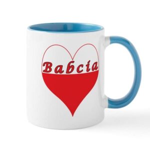 cafepress babcia polish heart mug ceramic coffee mug, tea cup 11 oz