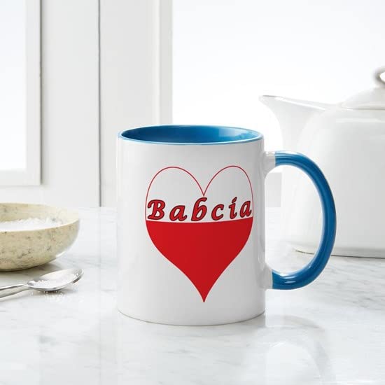 CafePress Babcia Polish Heart Mug Ceramic Coffee Mug, Tea Cup 11 oz