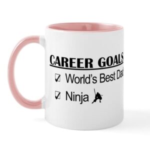 cafepress world’s best dad ninja goals mug ceramic coffee mug, tea cup 11 oz