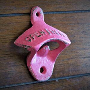 Vintage Style Bottle Opener, Cast Iron Wall Mounted, Hot Pink or Pick from over 40 Colors, Bar Accessory, Gift for Him