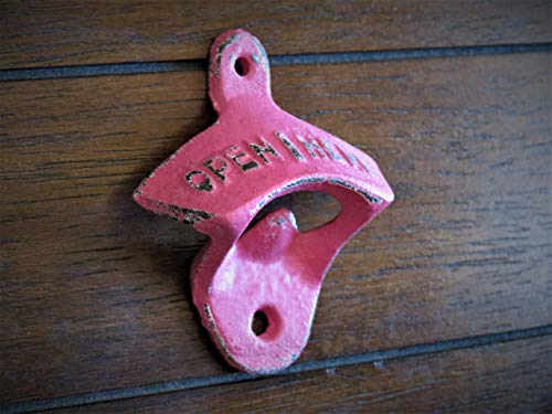 Vintage Style Bottle Opener, Cast Iron Wall Mounted, Hot Pink or Pick from over 40 Colors, Bar Accessory, Gift for Him