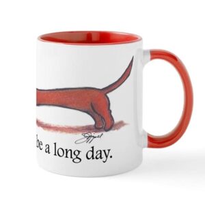 cafepress long day dachshund mugs ceramic coffee mug, tea cup 11 oz