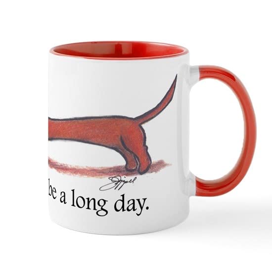 CafePress Long Day Dachshund Mugs Ceramic Coffee Mug, Tea Cup 11 oz