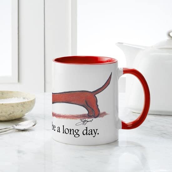 CafePress Long Day Dachshund Mugs Ceramic Coffee Mug, Tea Cup 11 oz