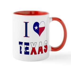 cafepress i (heart) love texas flag mug ceramic coffee mug, tea cup 11 oz