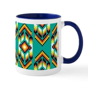 cafepress native american design turquoise mugs ceramic coffee mug, tea cup 11 oz