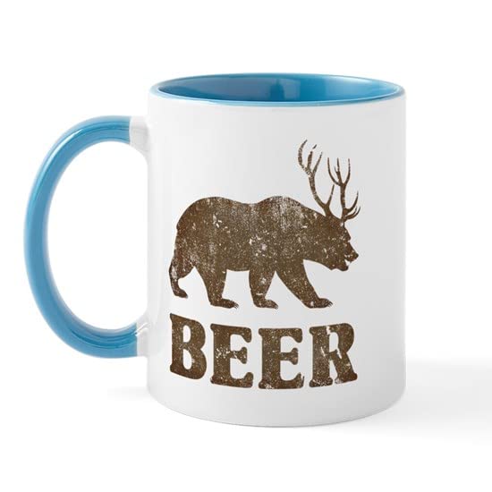 CafePress Bear+Deer=Beer Vintage Mug Ceramic Coffee Mug, Tea Cup 11 oz