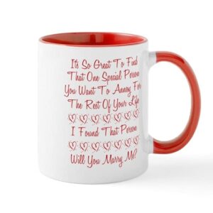 cafepress will you marry me? mug ceramic coffee mug, tea cup 11 oz