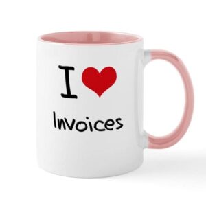 cafepress i love invoices mug ceramic coffee mug, tea cup 11 oz