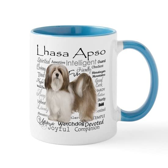 CafePress Lhasa Apso Traits Mugs Ceramic Coffee Mug, Tea Cup 11 oz