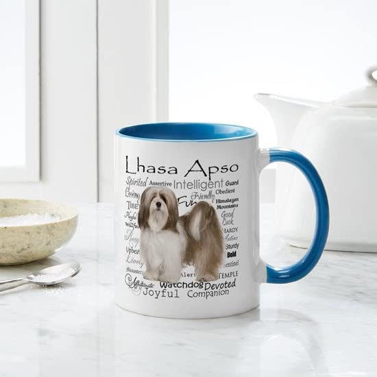 CafePress Lhasa Apso Traits Mugs Ceramic Coffee Mug, Tea Cup 11 oz