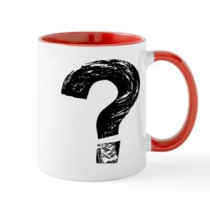cafepress artistic question mark mugs ceramic coffee mug, tea cup 11 oz