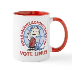 cafepress vote linus mug ceramic coffee mug, tea cup 11 oz