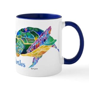 cafepress i love sea turtles 2 mug ceramic coffee mug, tea cup 11 oz
