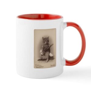 cafepress cat playing a banjo mug ceramic coffee mug, tea cup 11 oz