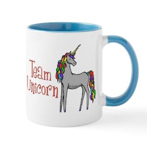 cafepress team unicorn rainbow mug ceramic coffee mug, tea cup 11 oz