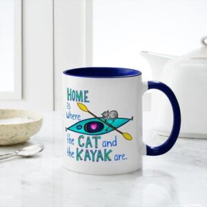 CafePress Cat And Kayak Mug Ceramic Coffee Mug, Tea Cup 11 oz