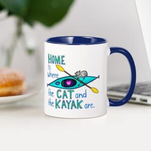 CafePress Cat And Kayak Mug Ceramic Coffee Mug, Tea Cup 11 oz