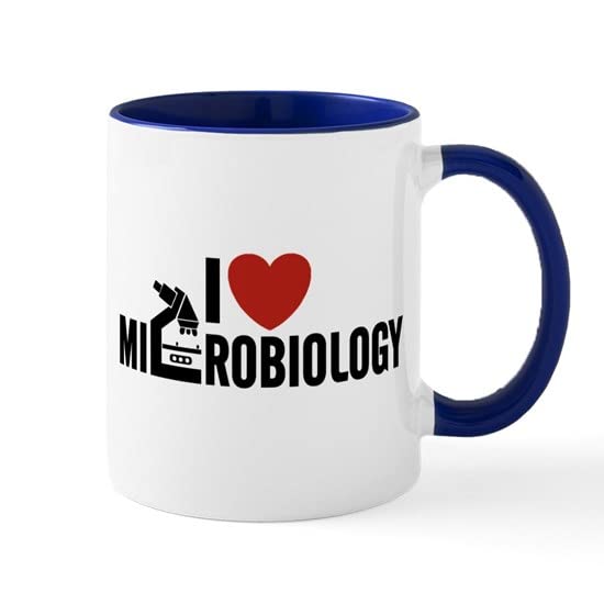 CafePress I Love Microbiology Mug Ceramic Coffee Mug, Tea Cup 11 oz