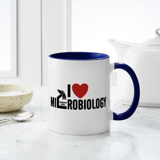 CafePress I Love Microbiology Mug Ceramic Coffee Mug, Tea Cup 11 oz