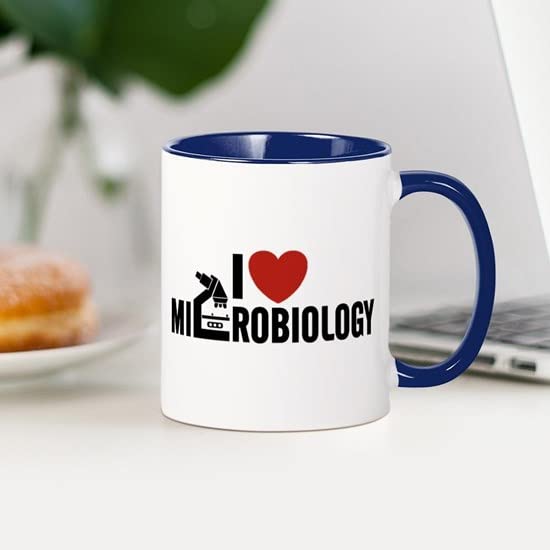 CafePress I Love Microbiology Mug Ceramic Coffee Mug, Tea Cup 11 oz