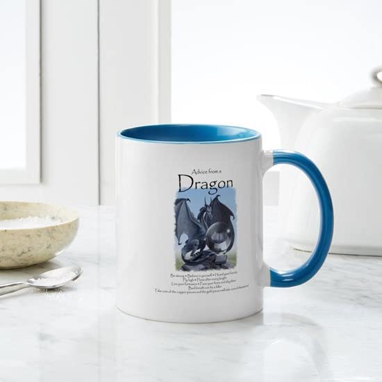 CafePress Advice From A Dragon Mug Ceramic Coffee Mug, Tea Cup 11 oz