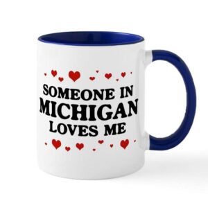 cafepress loves me in michigan mug ceramic coffee mug, tea cup 11 oz
