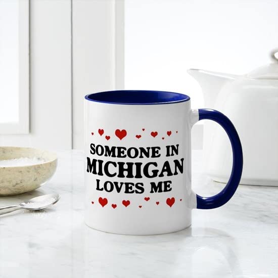 CafePress Loves Me In Michigan Mug Ceramic Coffee Mug, Tea Cup 11 oz