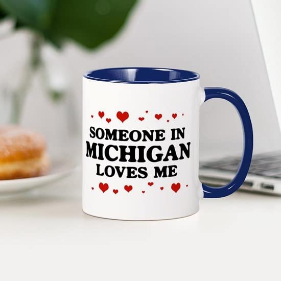 CafePress Loves Me In Michigan Mug Ceramic Coffee Mug, Tea Cup 11 oz